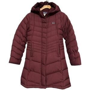 Patagonia Girl’s Size L Plum Purple Down Quilted Puffer Hooded Coat